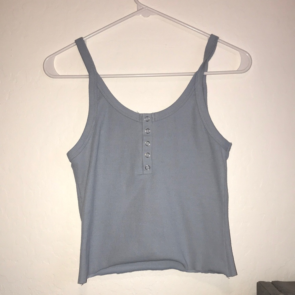 Cute blue tank top with buttons on it never worn